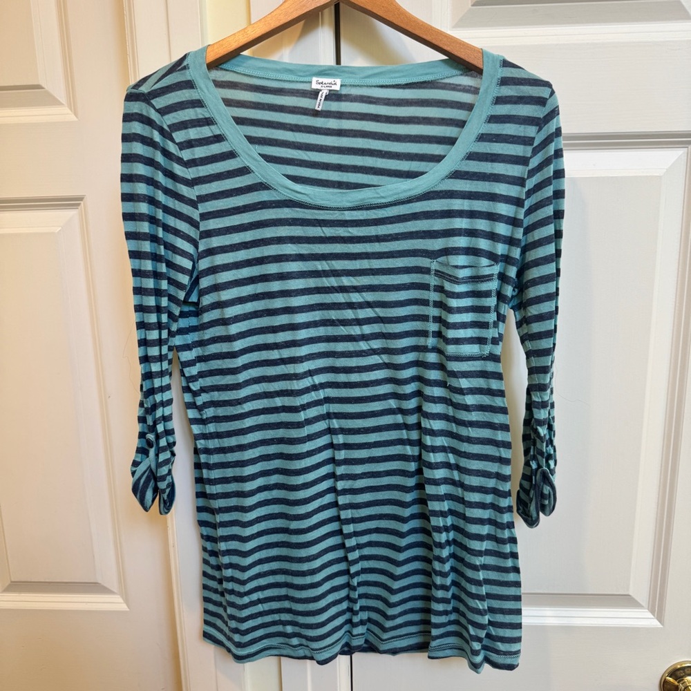 Splendid Blue Striped Top